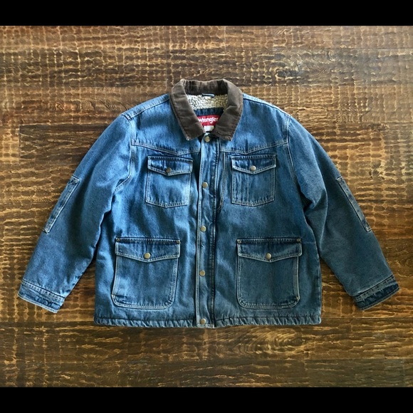 Wrangler Other - Wrangler Denim Work Jacket with Sherpa Lining - Size 2XL (EUC)